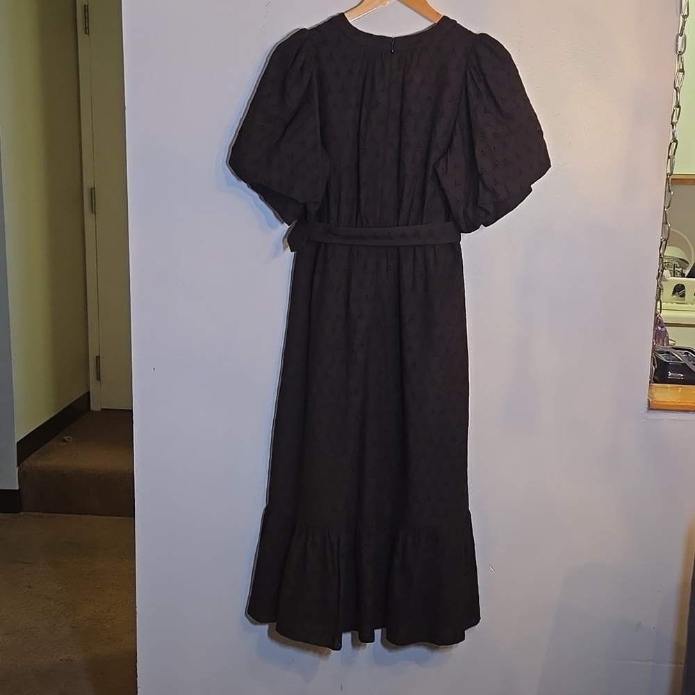 Diane Von Furstenberg Polina Belted Eyelet Short Puff Sleeved Midi Dress NWOT - Picture 11 of 16
